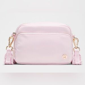Lululemon Everywhere Crossbody Bag 2L Light Pink / Gold + shopping bag